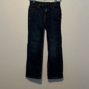 Cat & Jack Boy's Blue Straight Recto Dark Wash Stretch Denim Jeans Size 7